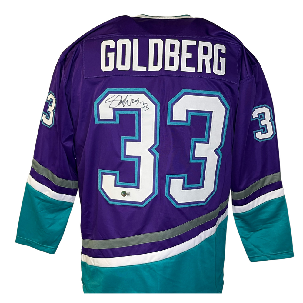 Greg Goldberg Signed Purple Mighty Ducks Hockey Jersey — Elite Ink