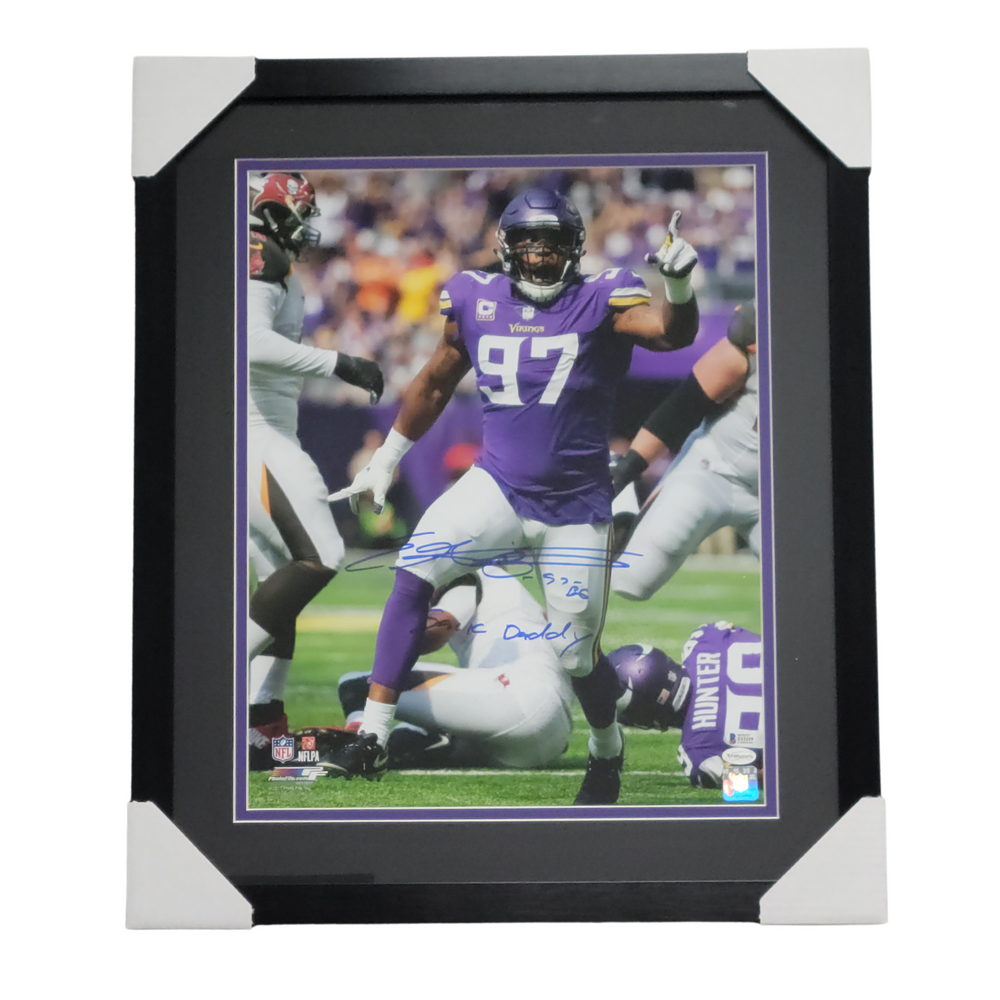 Everson Griffen Signed & Professionally Framed 16x20 Photo w/ 'Sack Daddy'