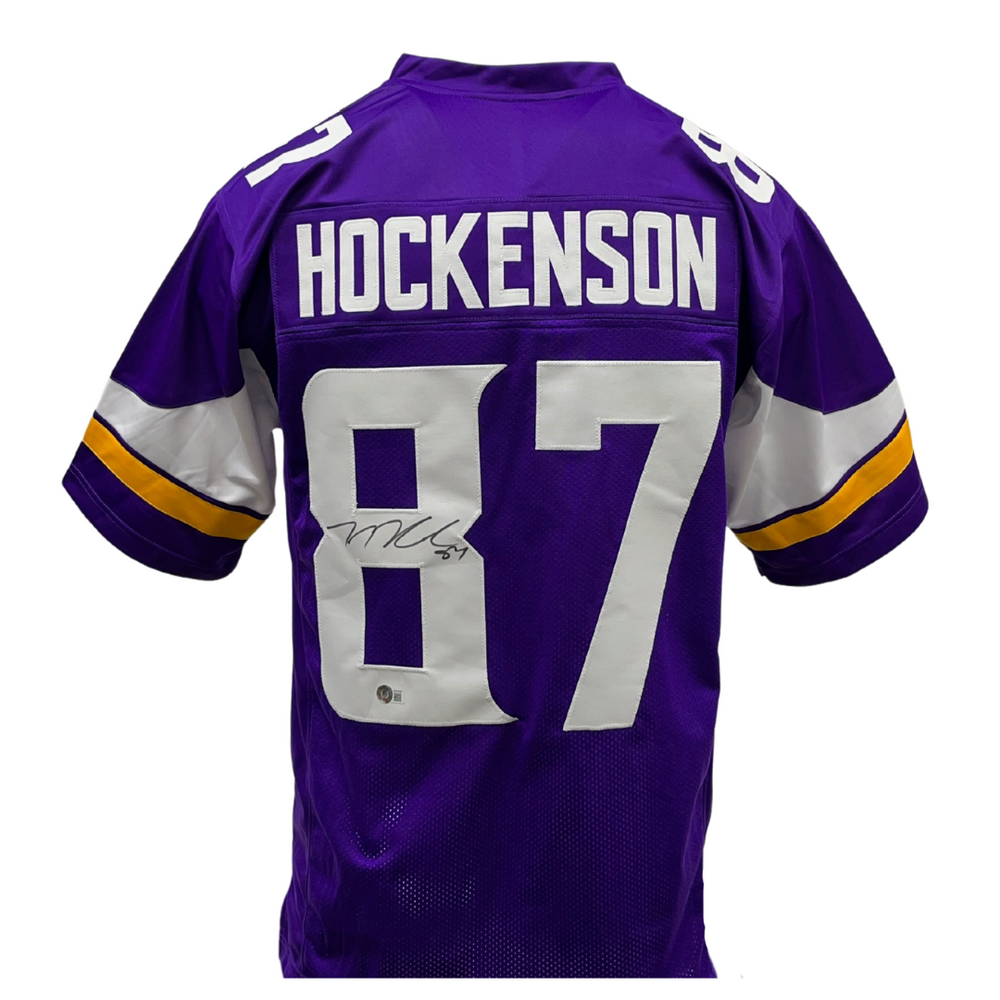 TJ Hockenson Signed Custom Purple Football Jersey