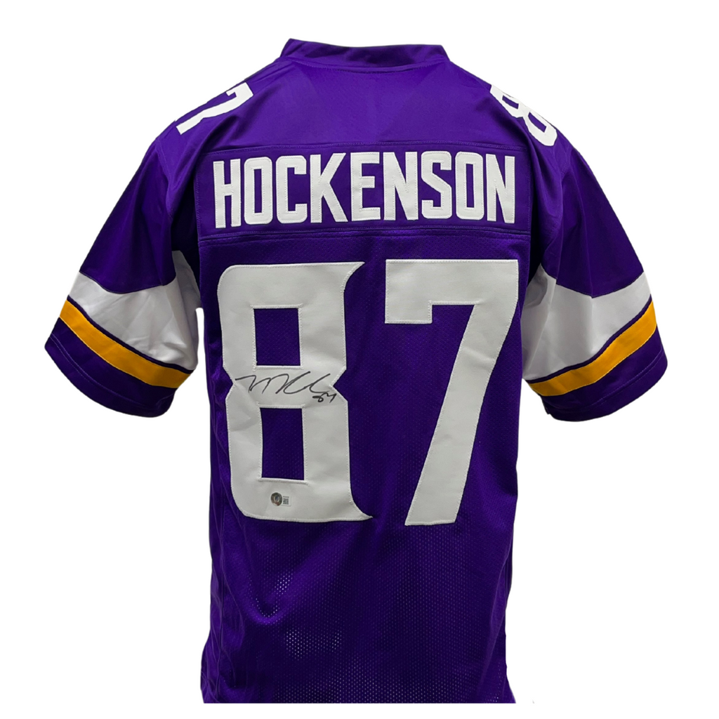 TJ Hockenson Signed Custom White Football Jersey — Elite Ink