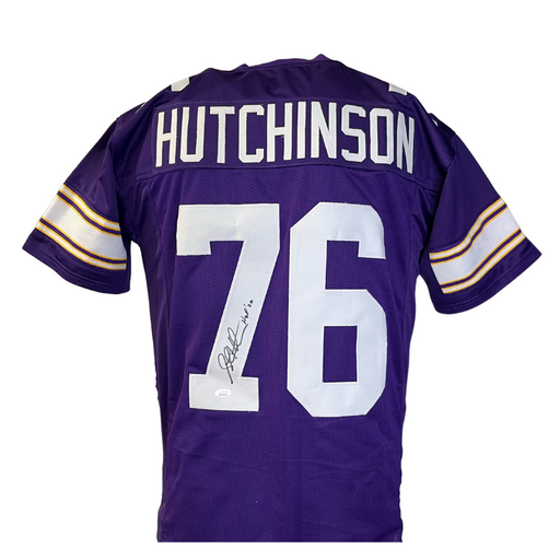 Steve Hutchinson Signed Custom Purple Football Jersey — Elite Ink