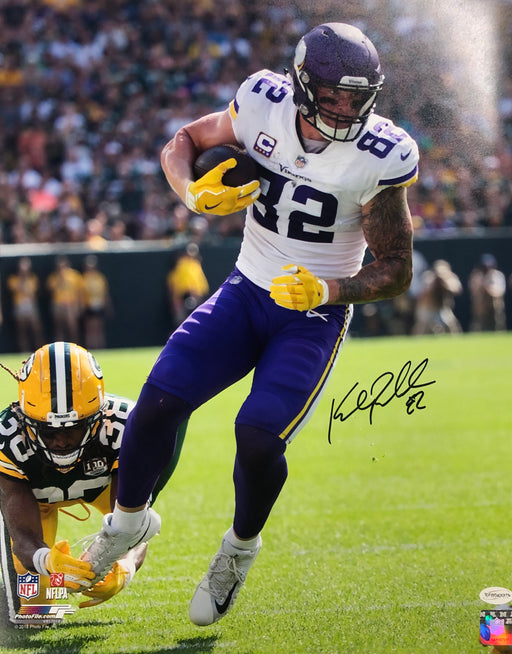 Kyle Rudolph Autographed Vertical in White (Running) 16x20 Photo