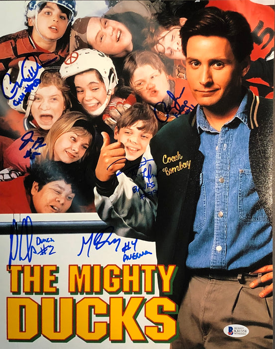 The Mighty Ducks Cast Autographed 11x14 Movie Poster