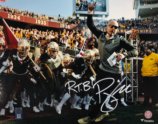 PJ Fleck Signed With Team 11x14 Photo with RTB