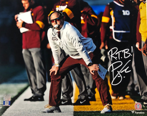 PJ Fleck Signed Sidelines 11x14 Photo with RTB