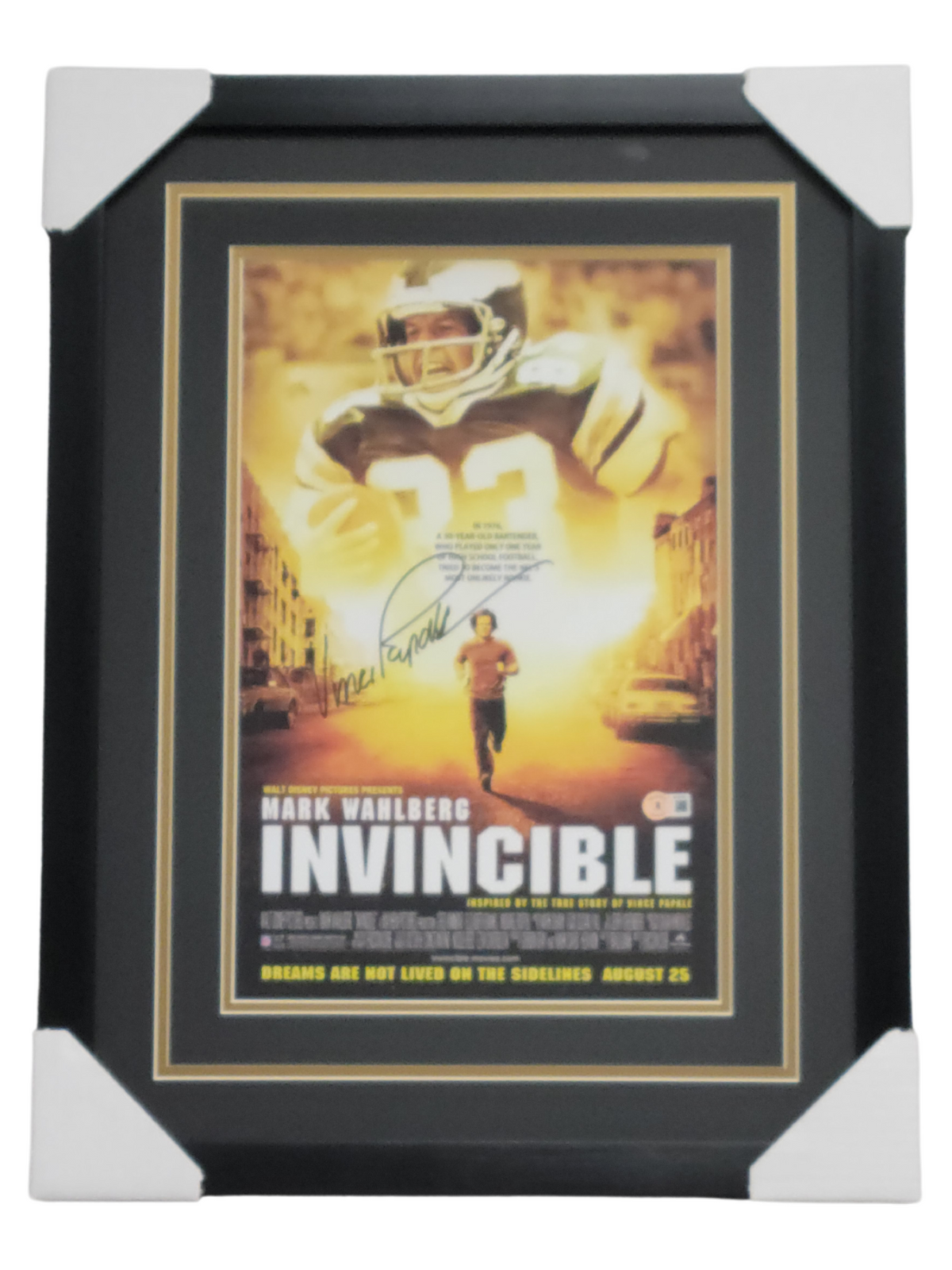 Autographed/Signed Vince Papale Invincible with Mark Wa