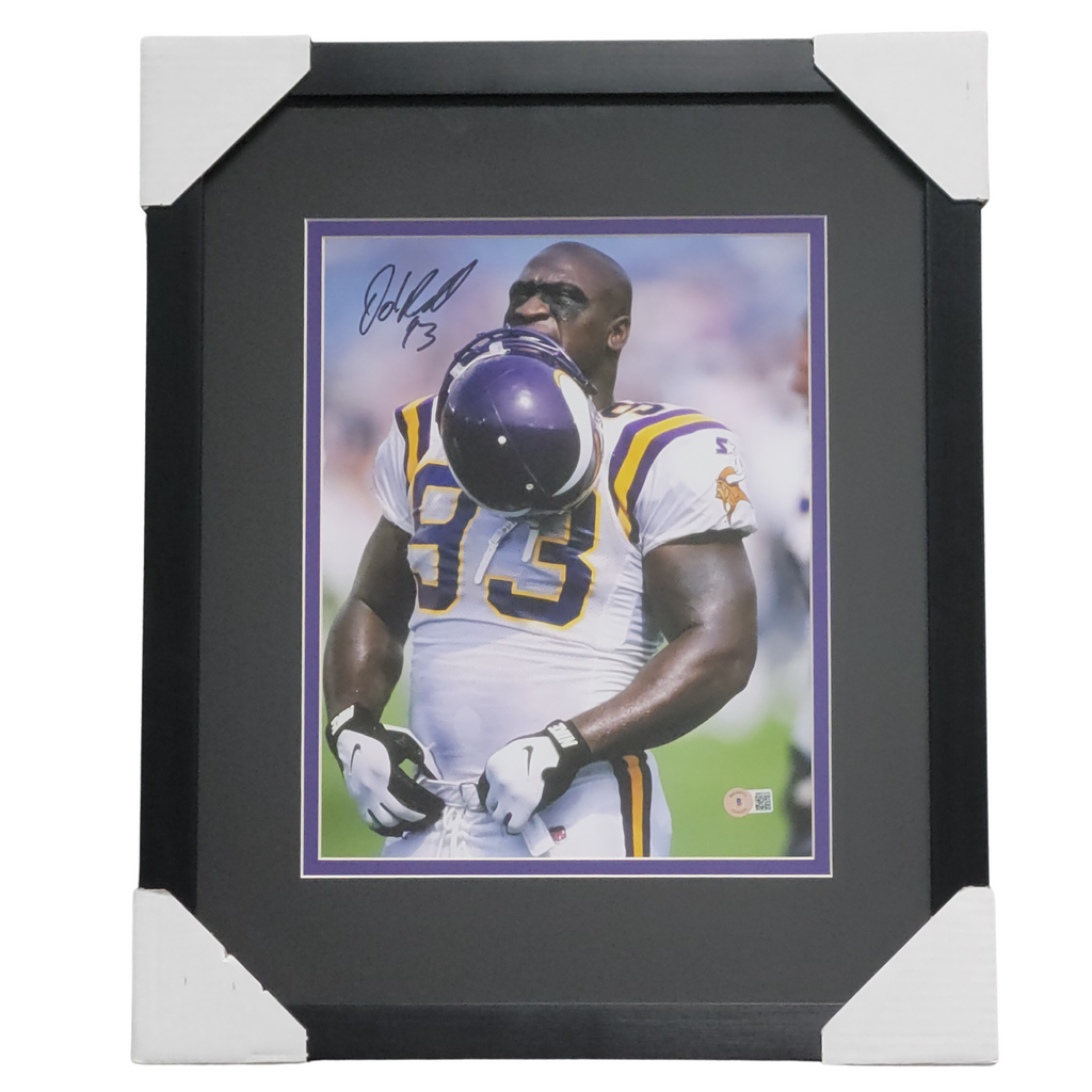 John Randle Signed Biting Helmet White Jersey 11x14 Photo w/ 'HOF 10' —  Elite Ink