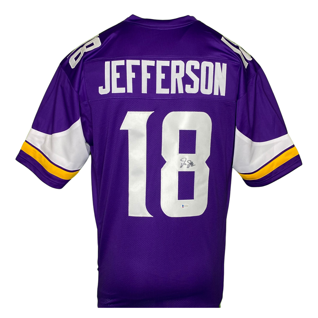 Sports Integrity Justin Jefferson Signed Framed Custom Purple Pro Cut Football Jersey JSA