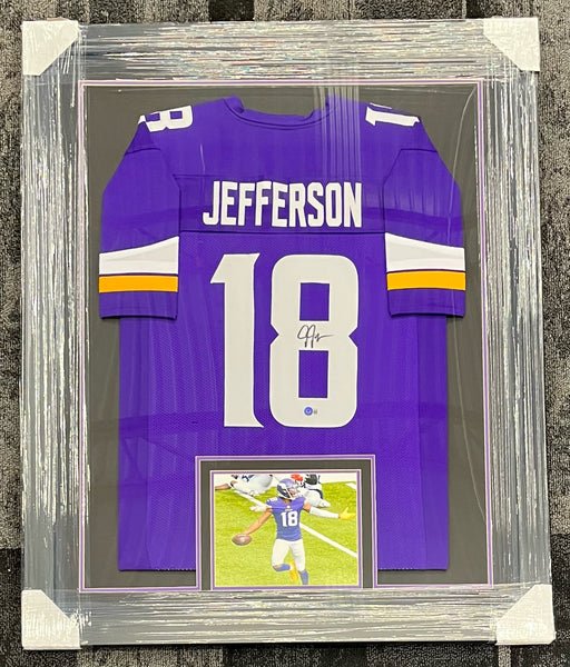 Justin Jefferson Signed & Professionally Framed Custom Purple Football Jersey