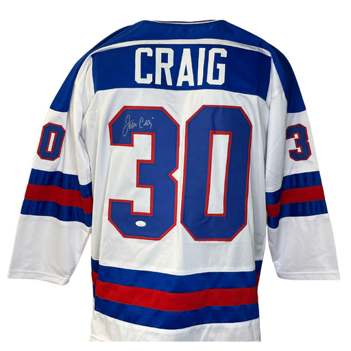 Jim Craig Signed Custom White 1980 USA Hockey Jersey