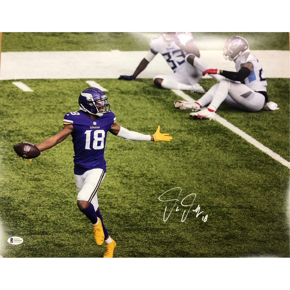 Justin Jefferson Signed Touchdown Catch Horizontal 11x14 Photo — Elite Ink