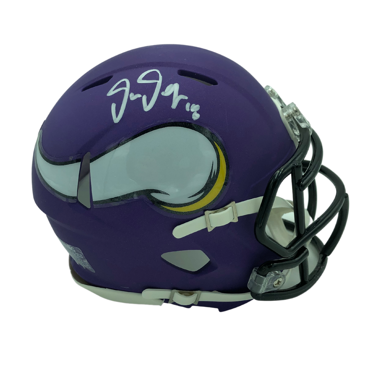 Justin Jefferson Minnesota Vikings Autographed Riddell 2022 Salute to Service Speed Mini Helmet