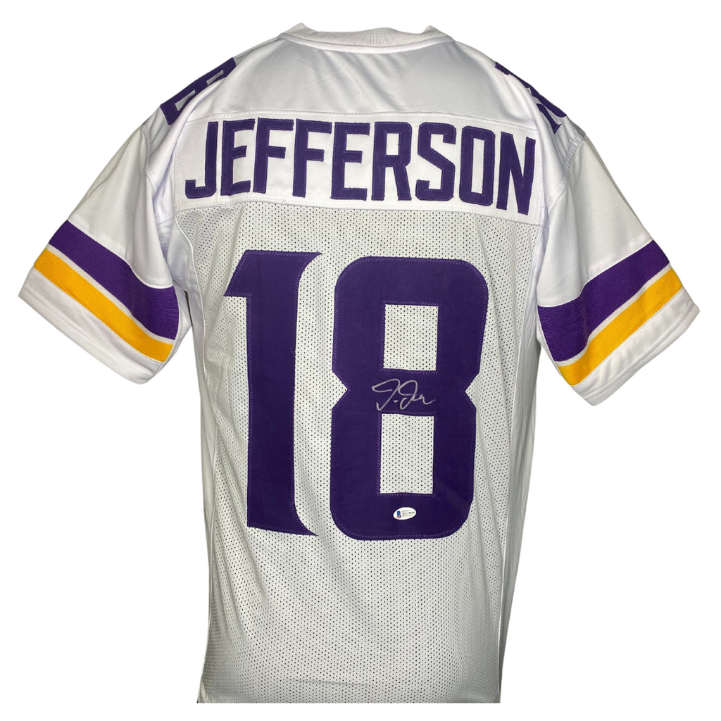 Justin Jefferson Signed Custom Purple Football Jersey — Elite Ink