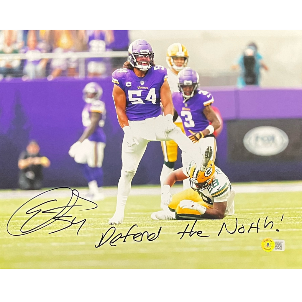 Eric Kendricks Signed Flag Entrance 11x14 Photo