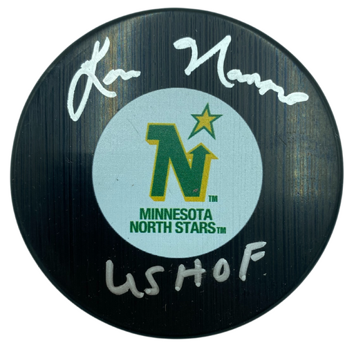 Lou Nanne Signed Minnesota North Stars Logo Puck