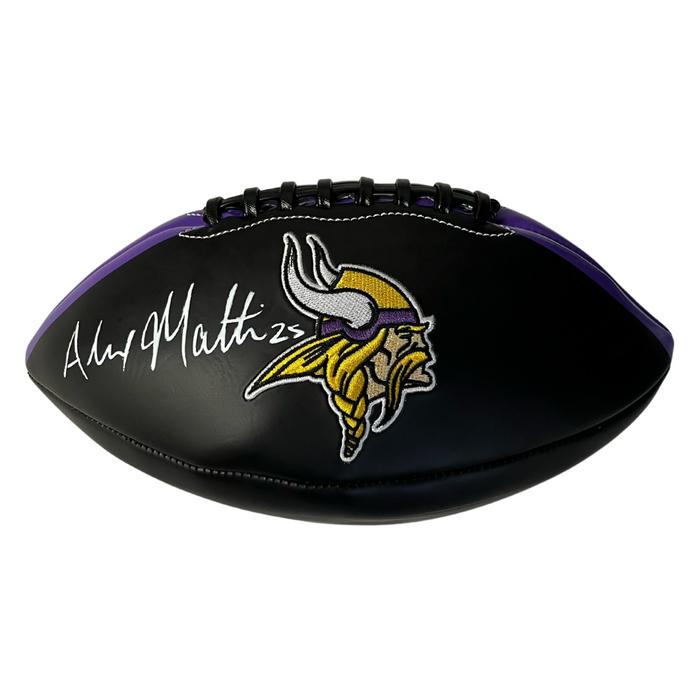 Alexander Mattison Signed Minnesota Vikings Black Logo Football