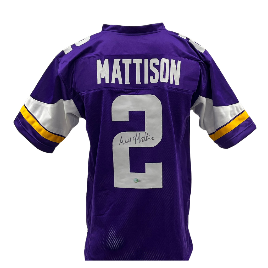 Alexander Mattison Signed Custom Purple #2 Football Jersey — Elite Ink