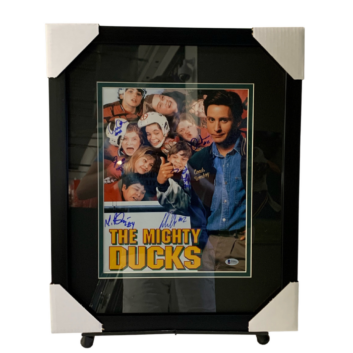 The Mighty Ducks Cast Signed & Professionally Framed 11x14 Movie Poster