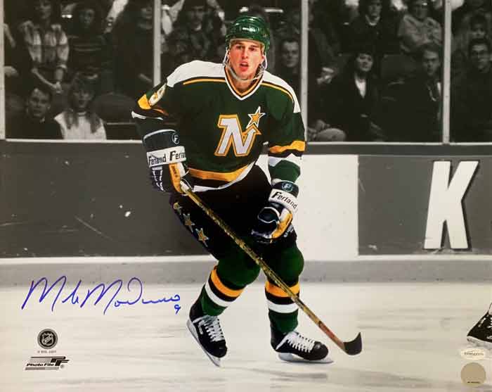 Mike Modano Autographed Stick Blade with Dallas Stars Picture - Framed
