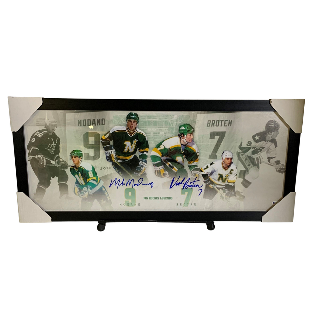 Mike Modano & Neil Broten Dual Signed & Professionally Framed Panoramic
