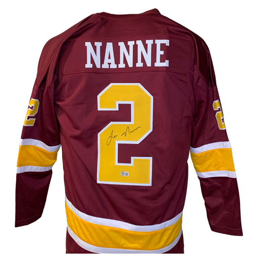 Lou Nanne Signed Custom Red Hockey Jersey