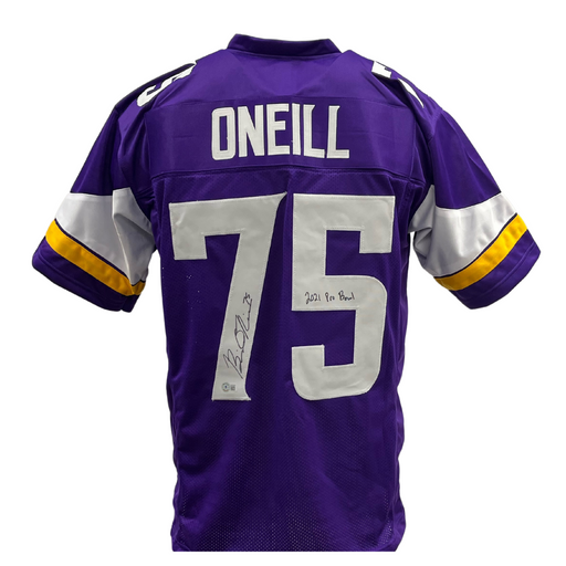 Brian O'Neill Signed Custom Purple Football Jersey w/ '2021 Pro Bowl'