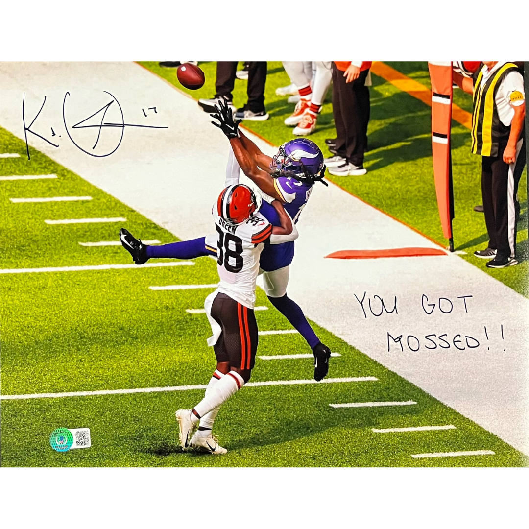 KJ Osborn Signed Walk-Off TD 11x14 Photo w/ Multiple Inscriptions