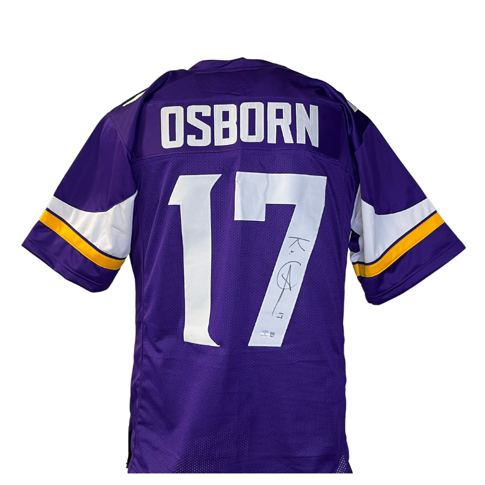 KJ Osborn Signed Custom Purple Football Jersey