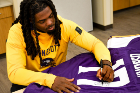 KJ Osborn Signed Custom Purple Football Jersey