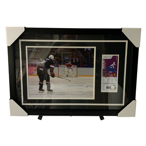 TJ Oshie Signed & Professionally Framed 11x14 Replica Ticket Display
