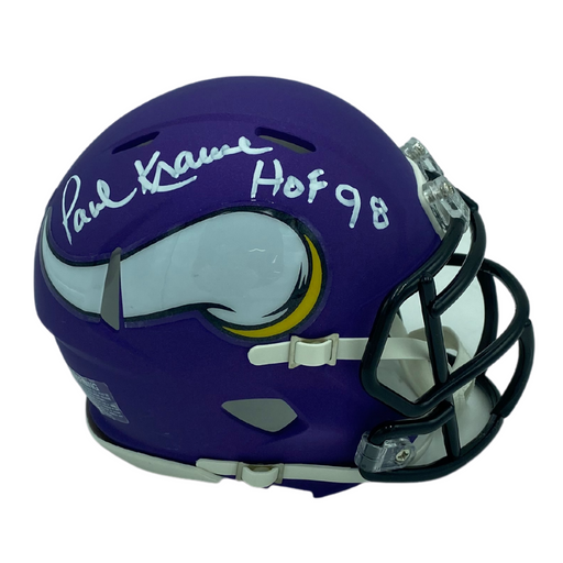 Paul Krause Autographed Vikings Speed Mini Helmet w/ HOF 98