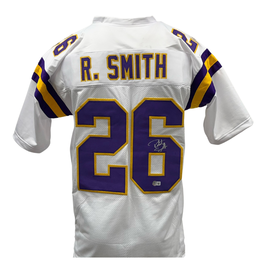 Robert Smith Autographed Custom Viking Jersey Inscribed Skol