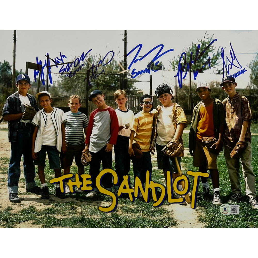 The Sandlot Framed Signed Jersey JSA Autographed by 6 Cast Members