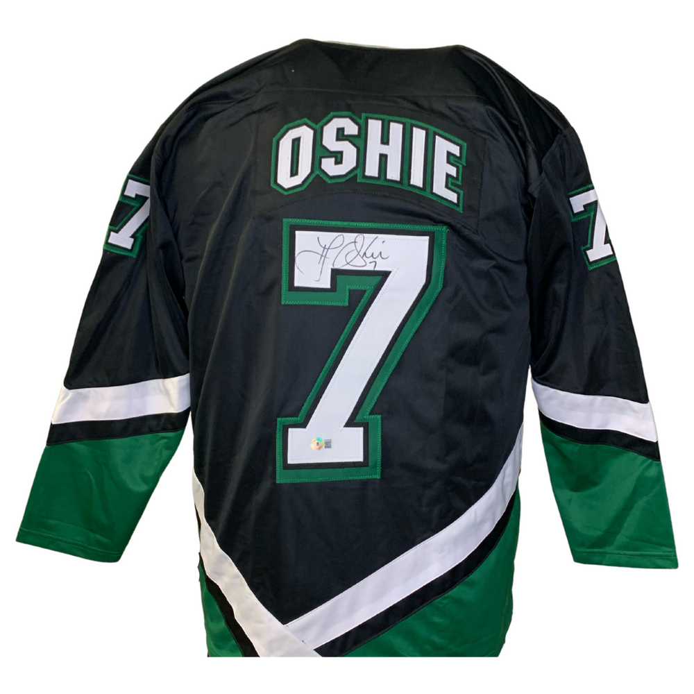 TJ Oshie Signed Custom Black College Hockey Jersey