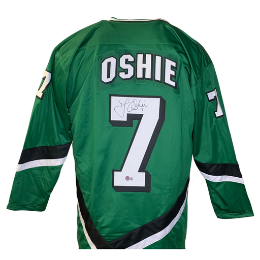 TJ Oshie Signed Custom Green College Hockey Jersey