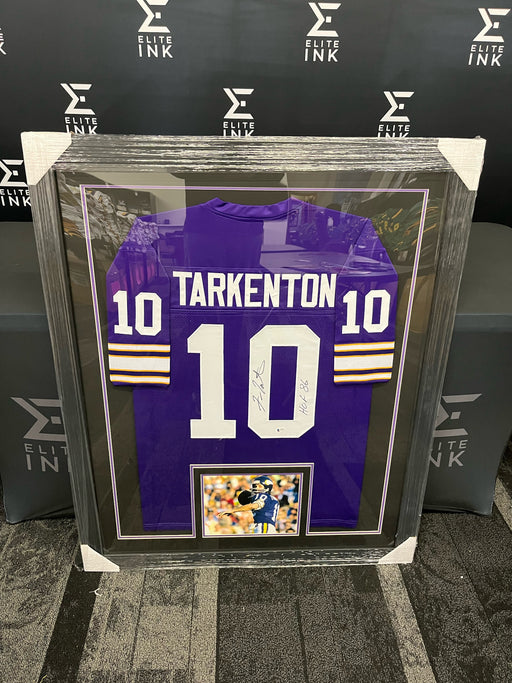 Fran Tarkenton Signed & Professionally Framed Custom Purple Football Jersey
