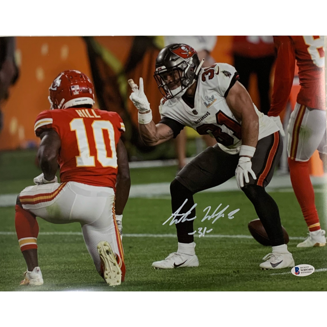 Framed Autographed/Signed Antoine Winfield Jr 33x42 Tampa Bay Red