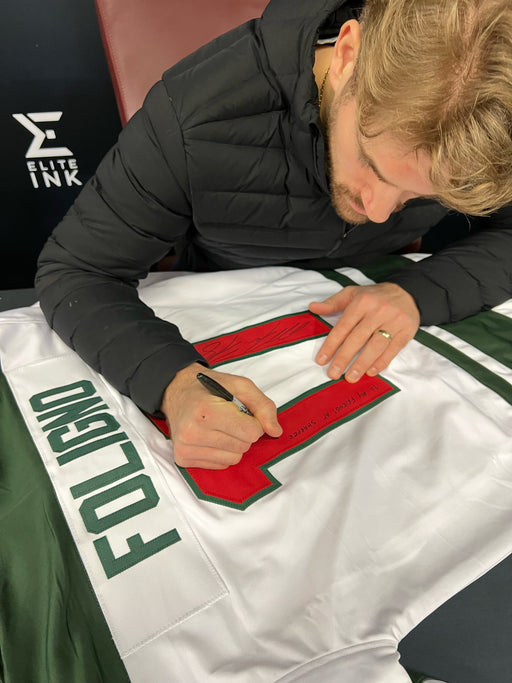 Marcus Foligno Signed Custom White Jersey